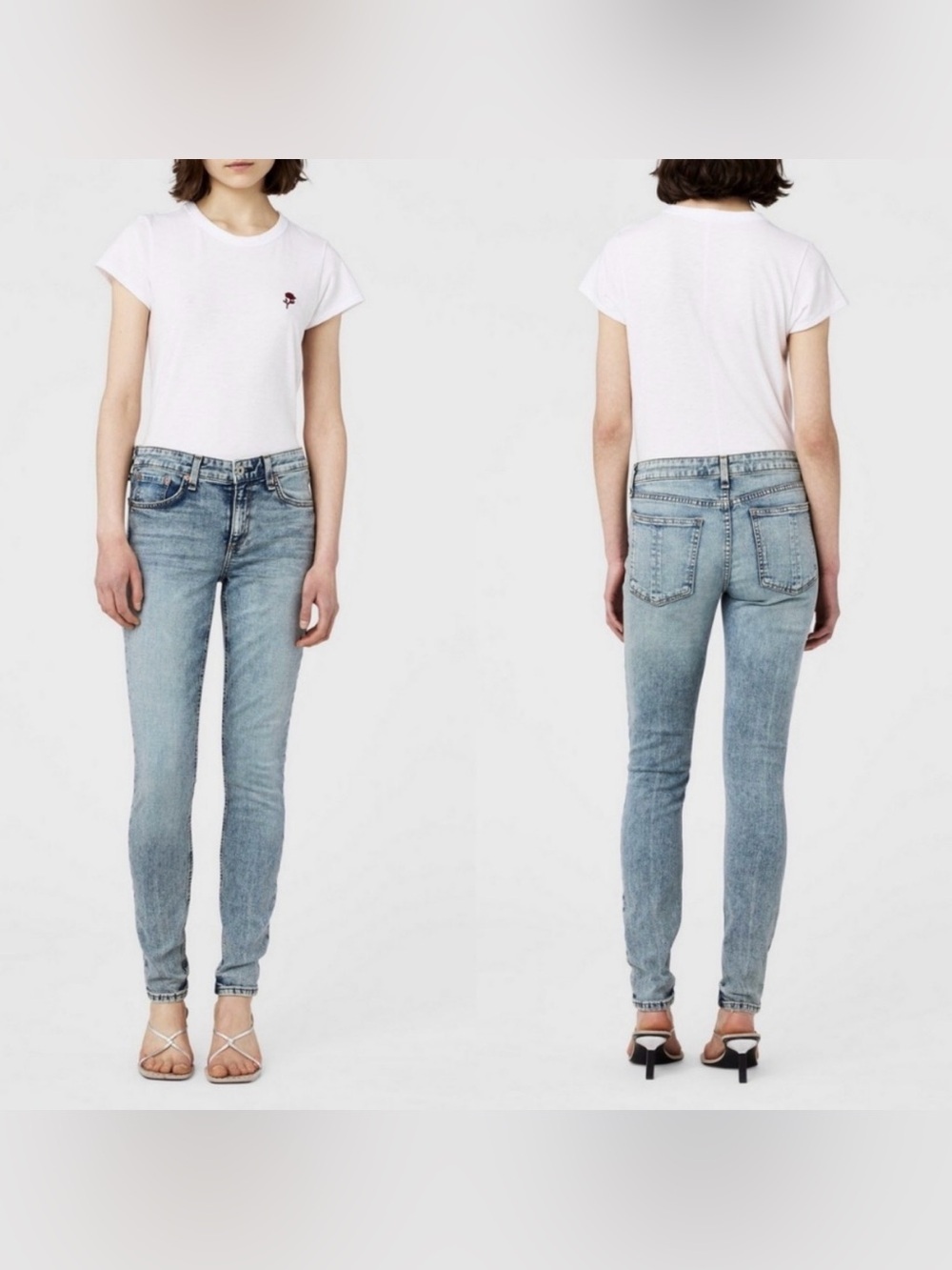 Rag & Bone Cate Mid-Rise Ankle Skinny jeans in "Stella" wash